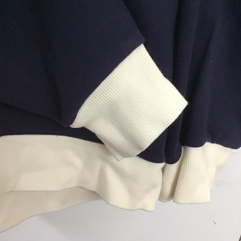 ニコアンド niko and... トレーナー 長袖 長袖トレーナー スウェット クルーネック プルオーバー L ロゴ、文字 白 / ホワイト / X 紺 / ネイビー /  メンズ USED 古着 中古 10144955