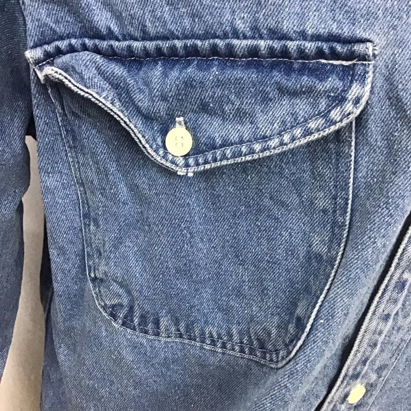 ギャップ GAP シャツ、ブラウス 長袖 OLD GAP デニムシャツ ボタンダウン 90年代 M 無地 青 / ブルー /  メンズ USED 古着 中古 10107644