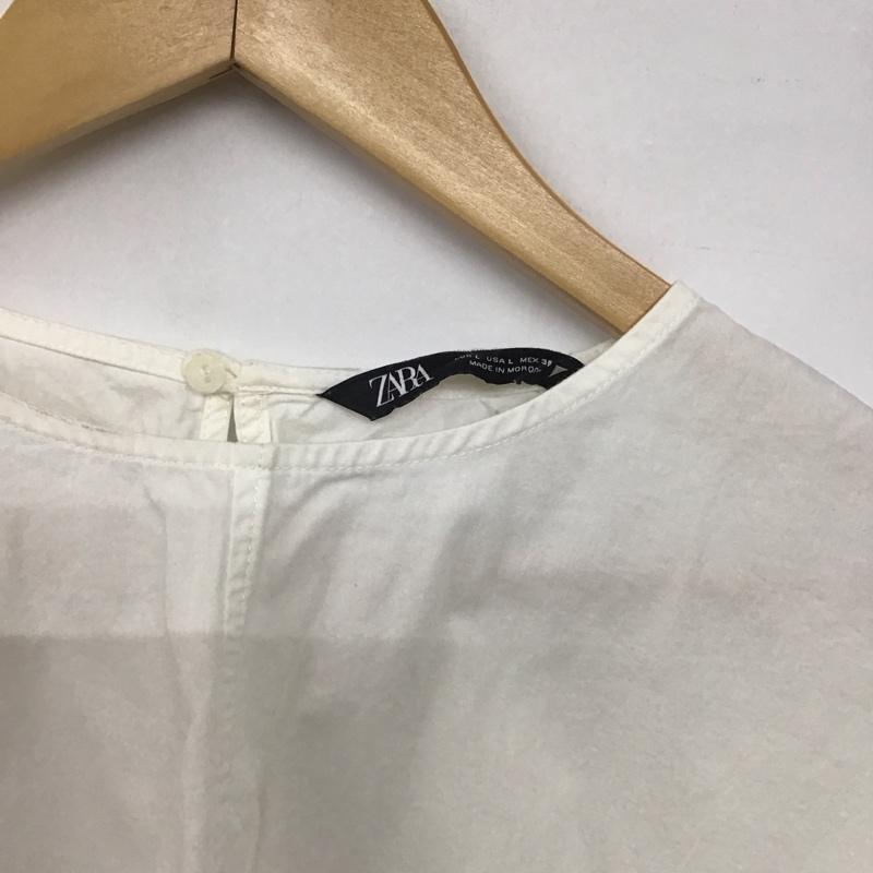 ザラ ZARA カットソー 半袖 半袖カットソー 無地Tシャツ クルーネックカットソー L 無地 白 / ホワイト /  レディース USED 古着 中古 10143831