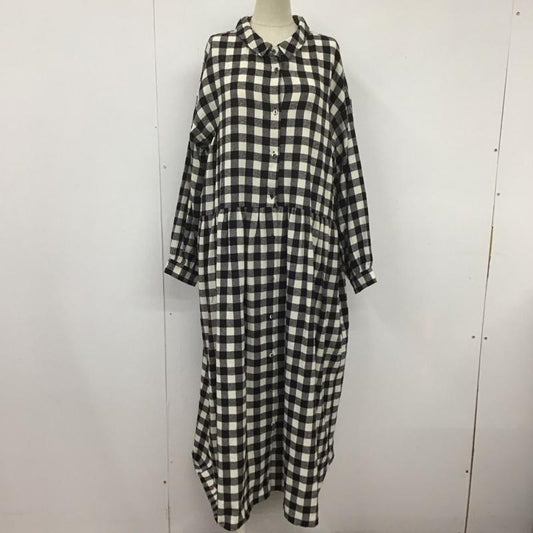 サマンサモスモス Samansa Mos2 ワンピース ロングスカート clc-1107041 シャツワンピース ロングワンピース 長袖チェックワンピース FREE チェック 白 / ホワイト / X 黒 / ブラック /  レディース USED 古着 中古 10106809