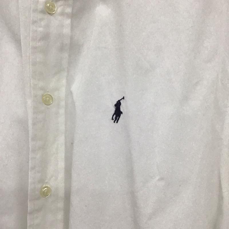 ラルフローレン RALPHLAUREN シャツ、ブラウス 長袖 長袖シャツ 無地シャツ カラーシャツ ボタンダウンシャツ M ロゴ、文字 白 / ホワイト /  メンズ USED 古着 中古 10132424