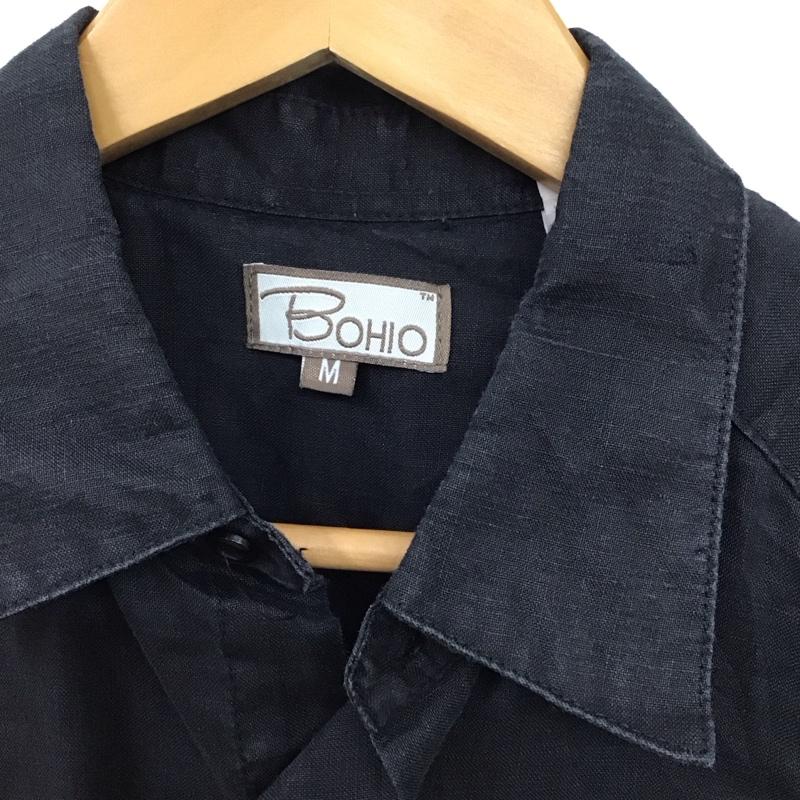 古着 USED シャツ、ブラウス 半袖 半袖シャツ 無地シャツ ポケットシャツ キューバシャツ M 無地 黒 / ブラック /  メンズ USED 古着 中古 10130587