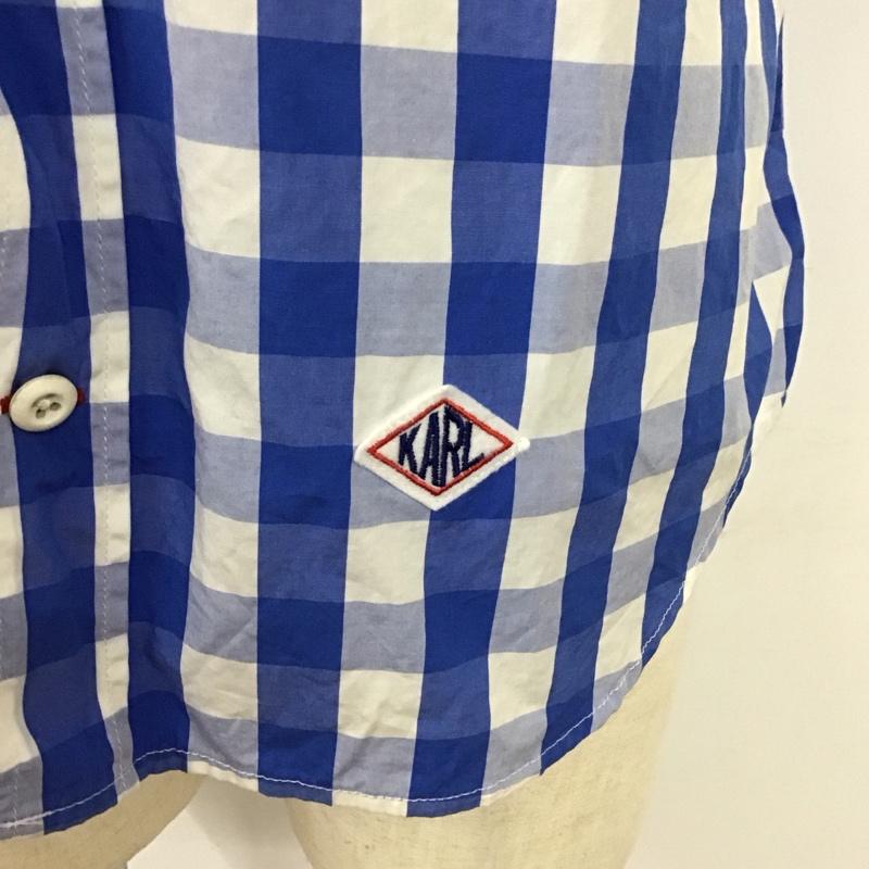 カールヘルム KARLHELMUT シャツ、ブラウス 半袖 半袖シャツ カラーシャツ 半袖カットソー チェックシャツ M チェック 白 / ホワイト / X 青 / ブルー /  メンズ USED 古着 中古 10117277