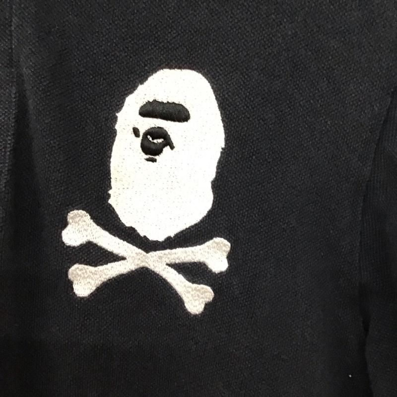 アベイシングエイプ A BATHING APE ポロシャツ 半袖 S 無地 黒 / ブラック /  メンズ USED 古着 中古 10130158