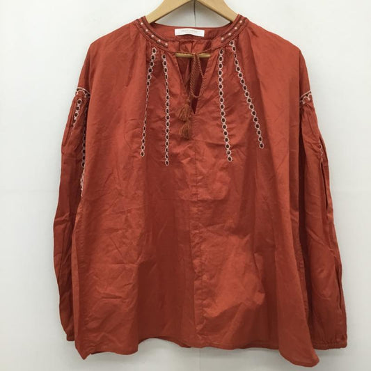 ショコラ フィネ ローブ chocol raffine robe カットソー 長袖 6A13L0A0300 FREE 刺繍 赤 / レッド / X 橙 / オレンジ /  レディース USED 古着 中古 10141331