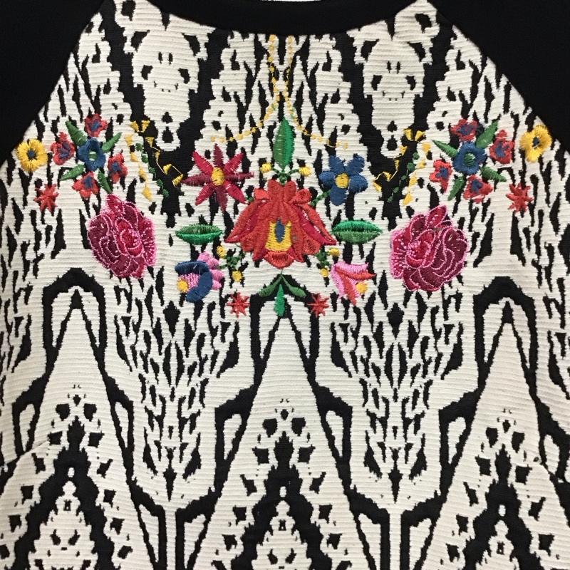 デシグアル Desigual ワンピース ミニスカート 71V2YP1 VEST OREGON タグ付き 40 総柄 黒 / ブラック /  レディース USED 古着 中古 10131099
