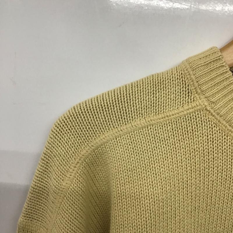 トミーヒルフィガー TOMMY HILFIGER ニット、セーター 長袖 長袖ニットカットソー クルーネック セーター 90s L ロゴ、文字 ベージュ / ベージュ /  メンズ USED 古着 中古 10141381