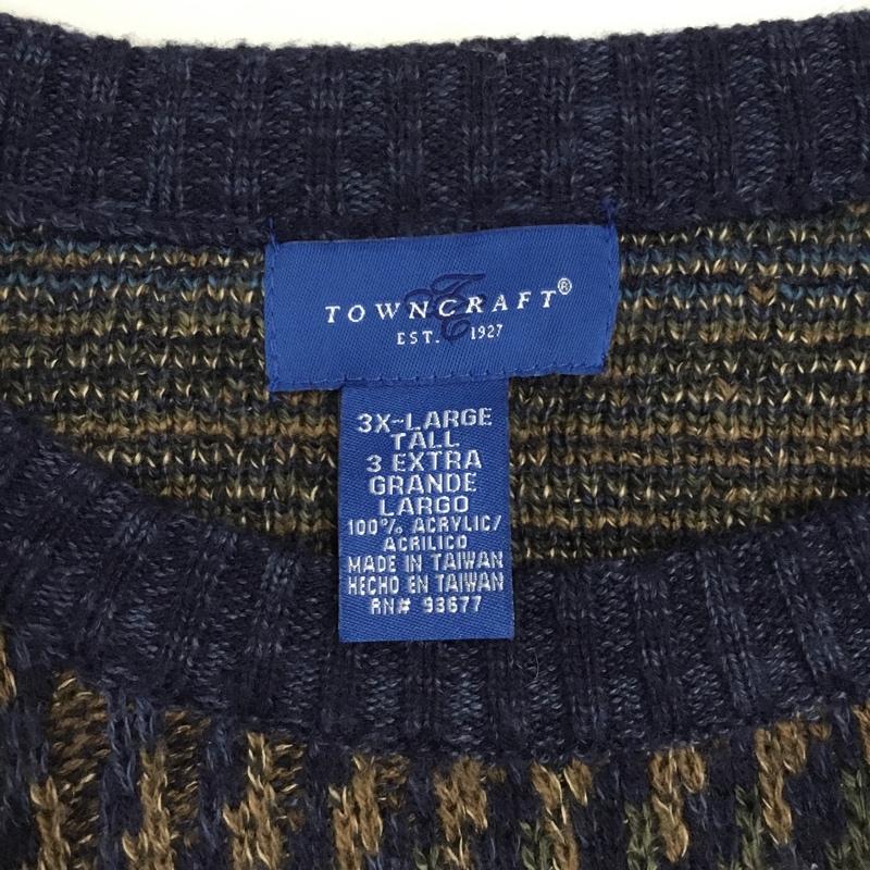 タウンクラフト TOWNCRAFT ニット、セーター 長袖 長袖ニットカットソー ニット セーター クルーネックニット 総柄 マルチカラー / マルチカラー /  メンズ USED 古着 中古 10116603
