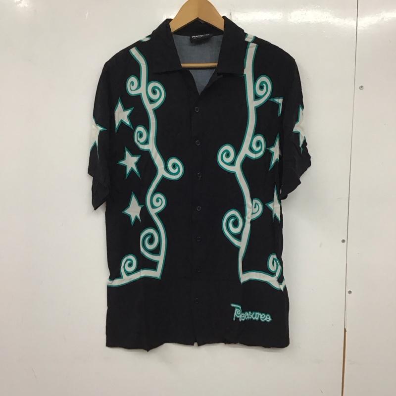 プレジャー PLEASURES シャツ、ブラウス 半袖 半袖シャツ プリントシャツ 柄シャツ S プリント 黒 / ブラック /  メンズ USED 古着 中古 10136824
