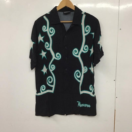プレジャー PLEASURES シャツ、ブラウス 半袖 半袖シャツ プリントシャツ 柄シャツ S プリント 黒 / ブラック /  メンズ USED 古着 中古 10136824