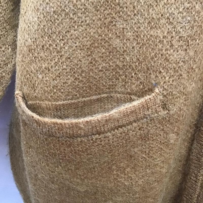 スリック SLICK カーディガン 長袖 5162506 Vネック モヘヤ混 2 無地 茶 / ブラウン /  メンズ USED 古着 中古 10118024