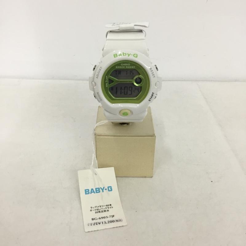 ベイビージー BABY-G 腕時計 デジタル BG-6903 G-SHOCK ランナー ロゴ、文字 白 / ホワイト / X 薄緑 / ライトグリーン /  レディース USED 古着 中古 10145834