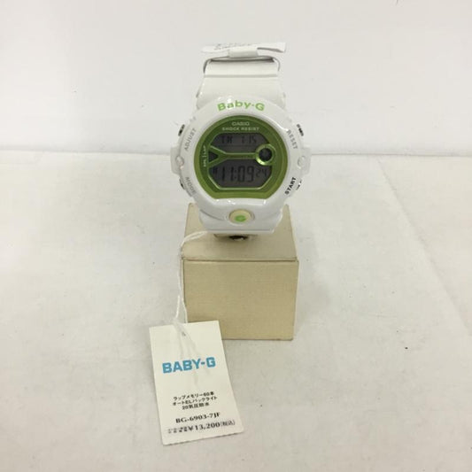 ベイビージー BABY-G 腕時計 デジタル BG-6903 G-SHOCK ランナー ロゴ、文字 白 / ホワイト / X 薄緑 / ライトグリーン /  レディース USED 古着 中古 10145834