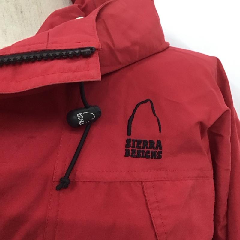 シェラデザイン SIERRA DESIGNS ジャケット、上着 ジャンパー、ブルゾン ナイロンジャケット ジップアップカラージャケット カジュアルジャケット フード付きジャケット M ロゴ、文字 赤 / レッド /  メンズ USED 古着 中古 10106972