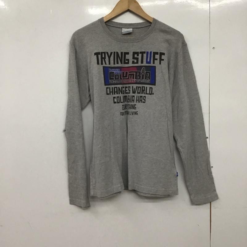 コロンビア Columbia カットソー 長袖 長袖カットソー プリントカットソー クルーネック M プリント 灰 / グレー /  メンズ USED 古着 中古 10148147