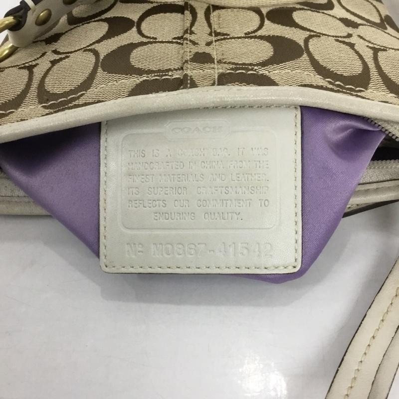 コーチ COACH ショルダーバッグ ショルダーバッグ 41542 シグネチャー ロゴ、文字 ベージュ / ベージュ / X 白 / ホワイト /  レディース USED 古着 中古 10131804