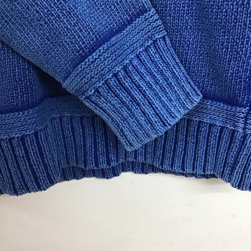 メイプル melple ニット、セーター 長袖 長袖ニットカットソー クルーネック セーター L 無地 青 / ブルー /  レディース USED 古着 中古 10145124