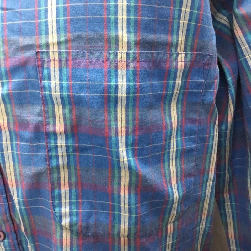 ウ゛ァンヒューゼン VANHEUSEN シャツ、ブラウス 長袖 ボタンダウン M チェック マルチカラー / マルチカラー /  メンズ USED 古着 中古 10109623