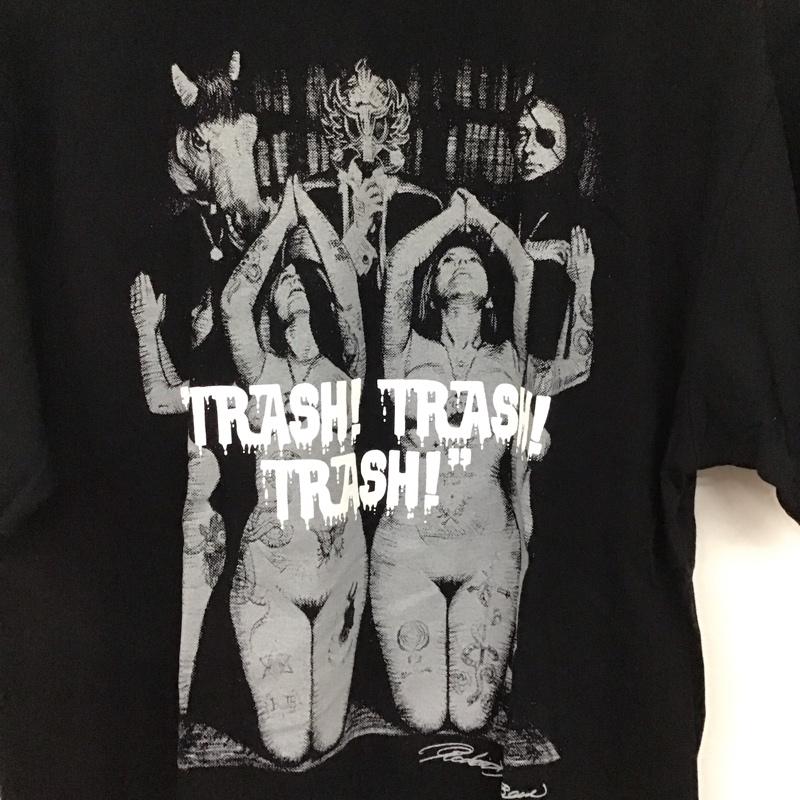 エロスティカ EROSTiKA Tシャツ 半袖 XL ロゴ、文字 X プリント 黒 / ブラック /  メンズ USED 古着 中古 10129933