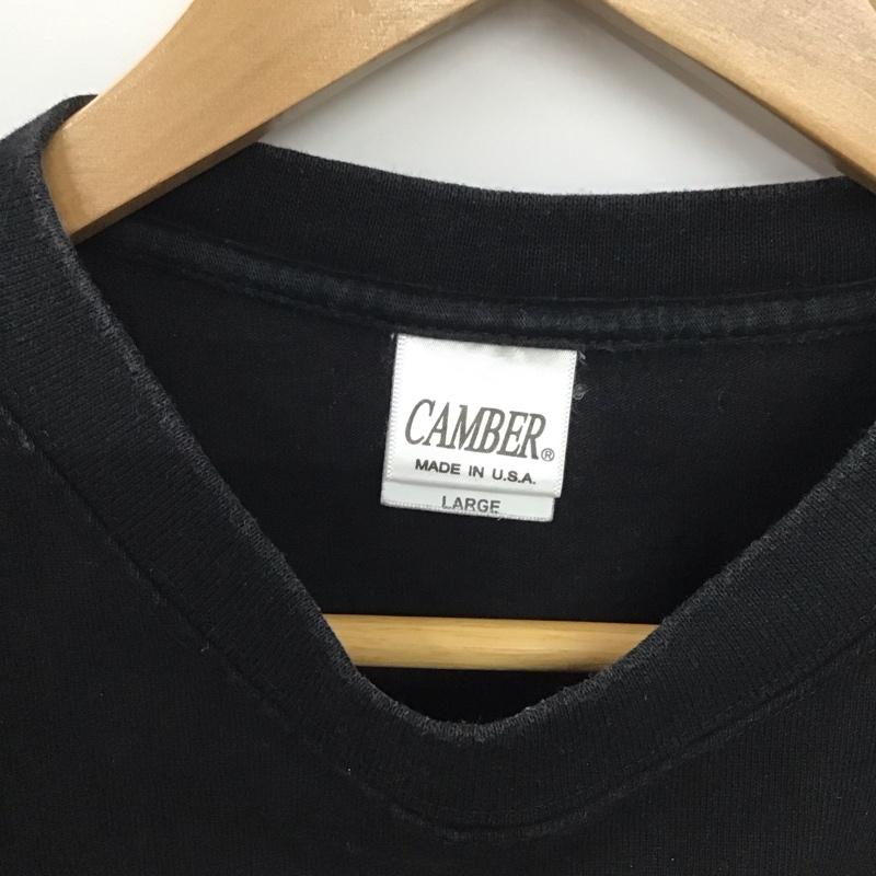 キャンバー CAMBER Tシャツ 半袖 半袖カットソー 無地Tシャツ クルーネックカットソー L 無地 黒 / ブラック /  メンズ USED 古着 中古 10136560