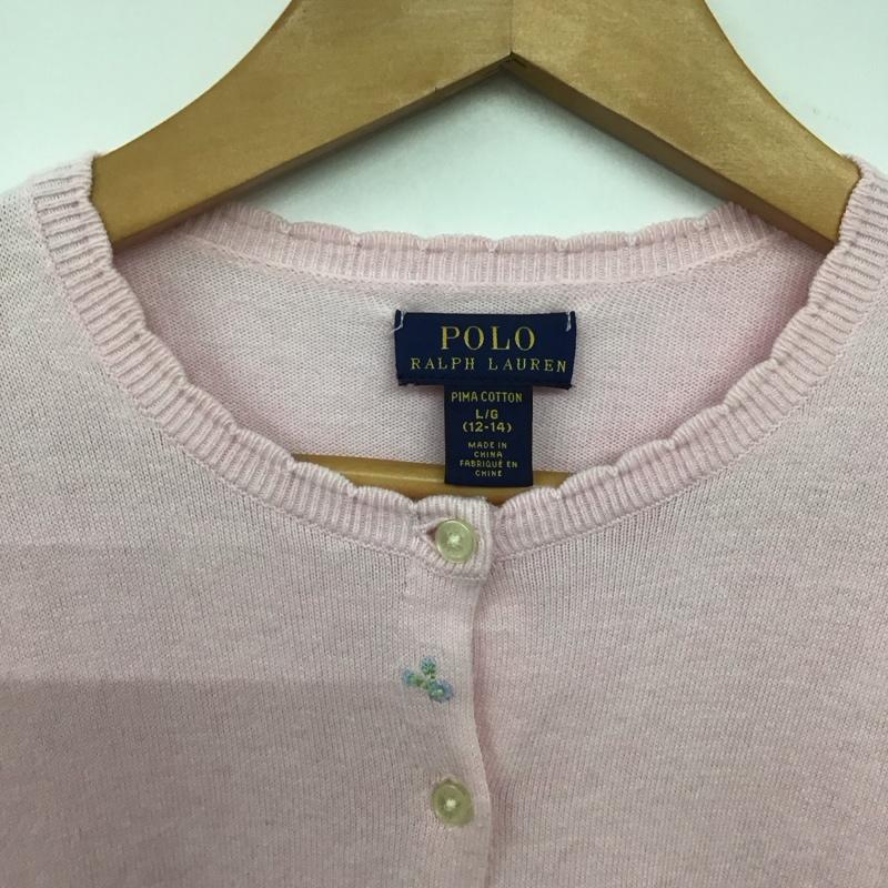 ポロラルフローレン POLO RALPH LAUREN カーディガン 長袖 L 無地 桃 / ピンク /  レディース USED 古着 中古 10143512