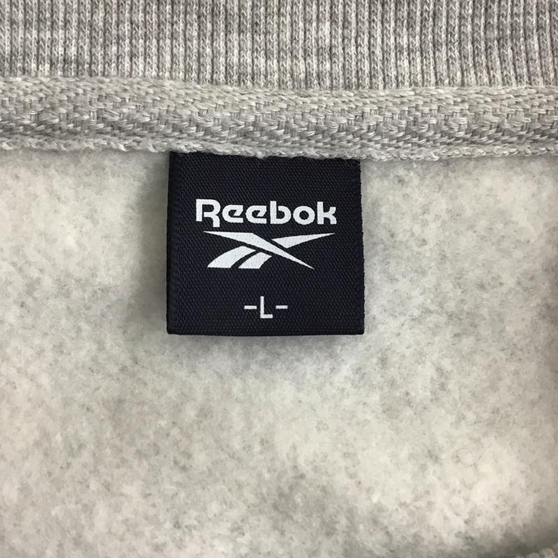 リーボック Reebok トレーナー 長袖 Y645BRR スウェット 裏起毛 バックプリント L ロゴ、文字 灰 / グレー / X 桃 / ピンク /  レディース USED 古着 中古 10124975