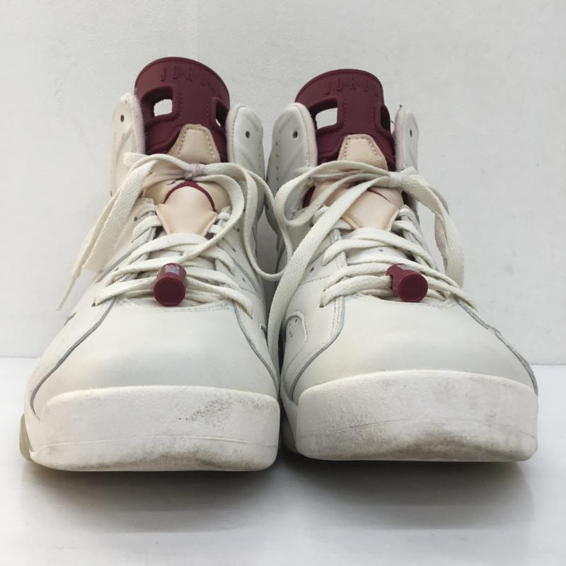 ナイキ NIKE スニーカー スニーカー AIR JORDAN 6 RETRO MAROON エアジョーダン 6 レトロ マルーン 384664-116 28.5cm ロゴ、文字 白 / ホワイト / X えんじ / ワインレッド /  メンズ USED 古着 中古 10107072
