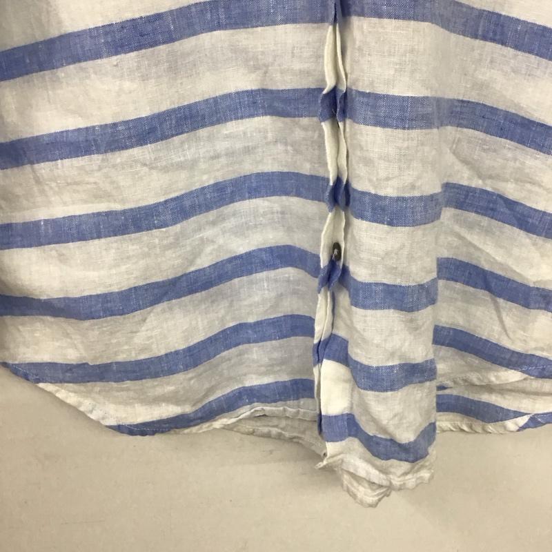 トミーヒルフィガー TOMMY HILFIGER シャツ、ブラウス 長袖 4 ワンポイント 白 / ホワイト / X 青 / ブルー /  レディース USED 古着 中古 10139140