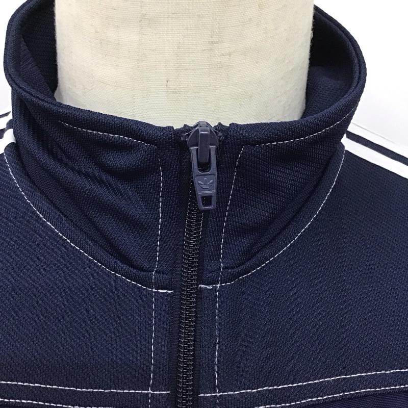アディダス adidas ジャケット、上着 ジャケット、ブレザー ジップアップジャケット ジャンパー ジャケット カジュアルジャケット アウター ロゴ、文字 紺 / ネイビー /  メンズ USED 古着 中古 10123618