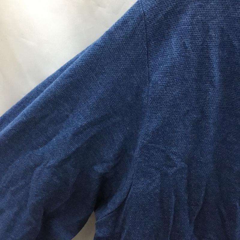 イッカ ikka カーディガン 長袖 Vネック L 無地 紺 / ネイビー /  メンズ USED 古着 中古 10117804
