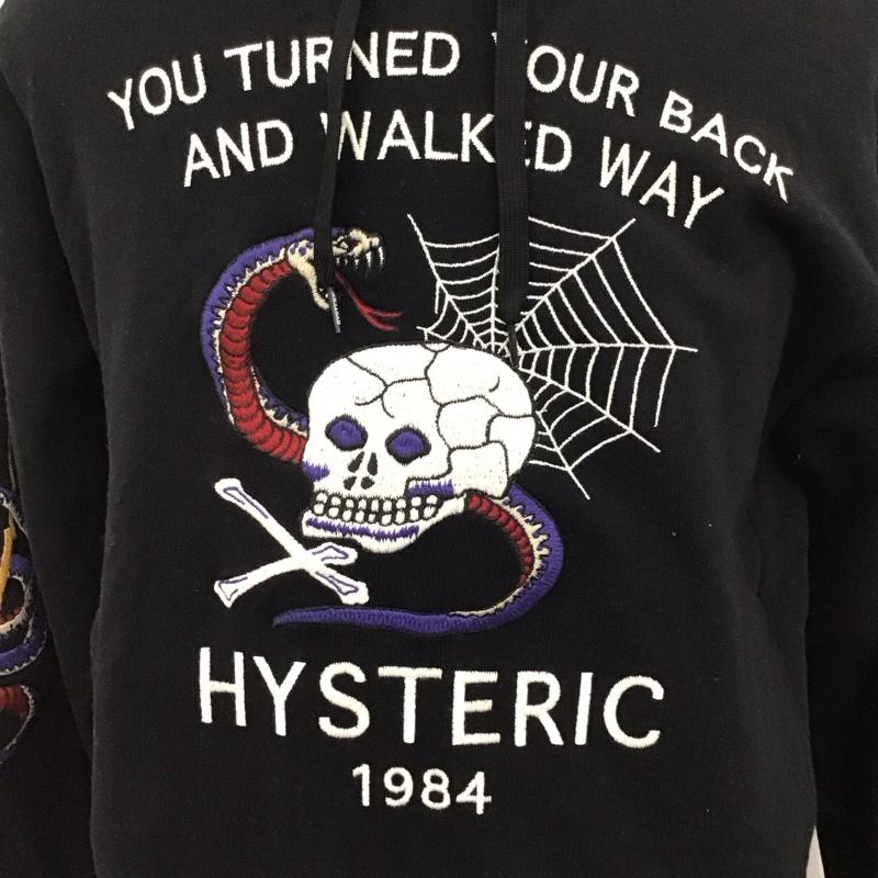 ヒステリック HYSTERIC パーカー 長袖 02213cf03 SNAKE&SKULL刺繍 パーカー L 刺繍 黒 / ブラック /  メンズ USED 古着 中古 10123319