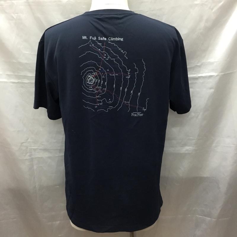 フォックスファイヤー FOXFIRE Tシャツ 半袖 半袖カットソー プリントTシャツ クルーネックカットソー L プリント 紺 / ネイビー /  メンズ USED 古着 中古 10116026