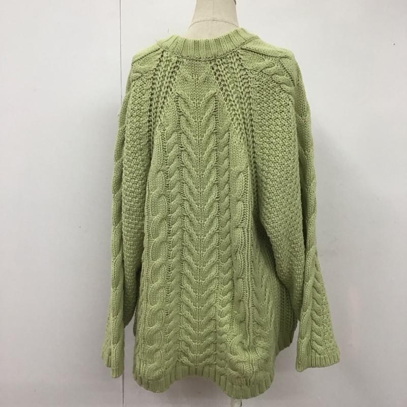 マウジー MOUSSY ニット、セーター 長袖 010ESW70-0550 RAGLAN SLEEVE CABLE ニット FREE 無地 薄緑 / ライトグリーン /  レディース USED 古着 中古 10108474