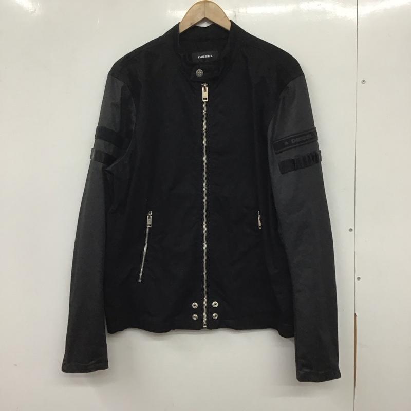 ディーゼル DIESEL ジャケット、上着 ジャケット、ブレザー ジップアップジャケット アウター カジュアルジャケット XL ロゴ、文字 黒 / ブラック /  メンズ USED 古着 中古 10139878
