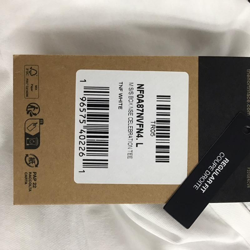 ザノースフェイス THE NORTH FACE Tシャツ 半袖 NF0A87NVFN4 Redbox Celebration Tee L プリント X ロゴ、文字 白 / ホワイト /  メンズ USED 古着 中古 10132495