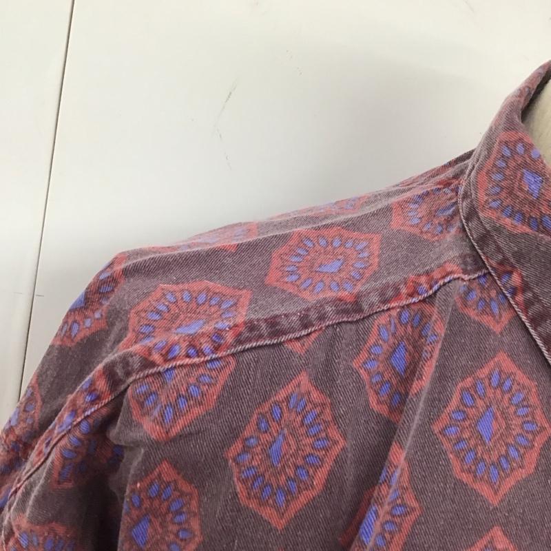 古着 USED シャツ、ブラウス 長袖 BLITZZ sports wear コットン 胸ポケット L 総柄 紫 / パープル /  メンズ USED 古着 中古 10107658