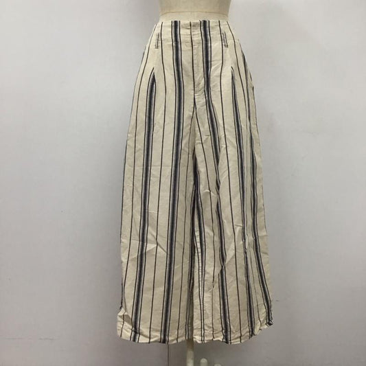 アイテムズ アーバンリサーチ ITEMS URBAN RESEARCH パンツ サルエルパンツ IT15-24A007 リネンストライプパンツ FREE ストライプ アイボリー / アイボリー / X 紺 / ネイビー /  レディース USED 古着 中古 10112149