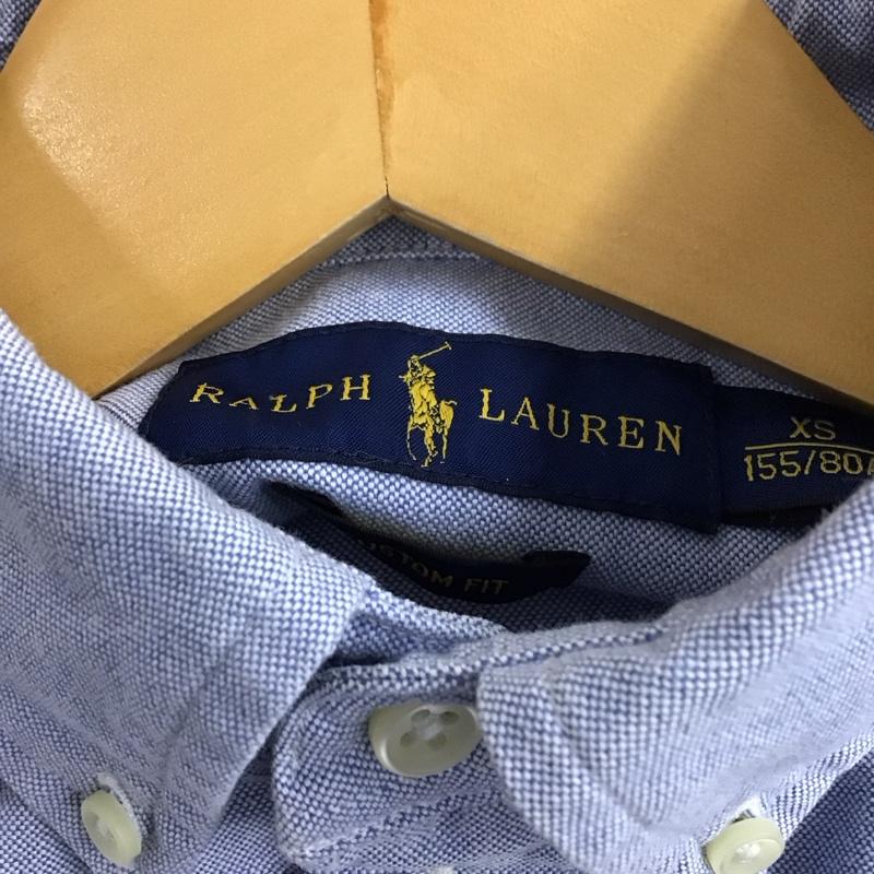 ラルフローレン RALPHLAUREN シャツ、ブラウス 長袖 長袖シャツ 無地シャツ カラーシャツ ボタンダウンシャツ XS ロゴ、文字 水色 / ライトブルー /  レディース USED 古着 中古 10149558