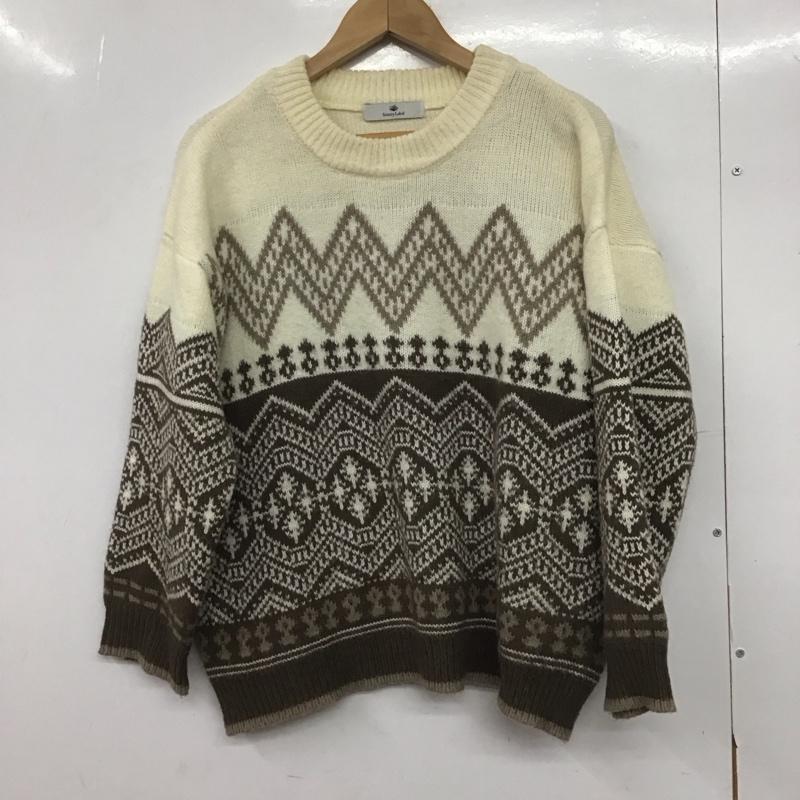 サニーレーベル Sonny Label ニット、セーター 長袖 LA77-22F504 ノルディック FREE  アイボリー / アイボリー / X 茶 / ブラウン /  レディース USED 古着 中古 10146403