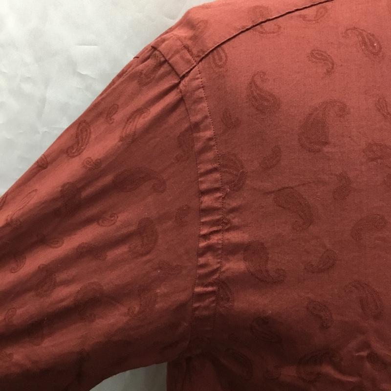 ニューヨーカー NEWYORKER シャツ、ブラウス 長袖 長袖シャツ カラーシャツ ポケットシャツ 長袖カットソー プリントシャツ M プリント えんじ / ワインレッド /  メンズ USED 古着 中古 10115115