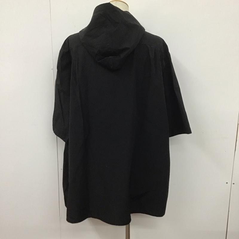 キャスパージョンアイバー CASPER JOHN AIVER シャツ、ブラウス 半袖 半袖ロングシャツ パーカー付きシャツ 前開シャツ 無地 黒 / ブラック /  メンズ USED 古着 中古 10107488