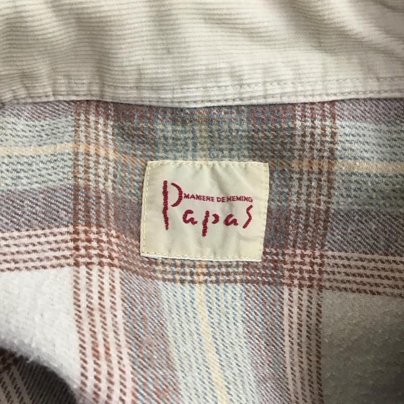 パパス PAPAS シャツ、ブラウス 長袖 長袖シャツ チェックシャツ カラーシャツ L チェック マルチカラー / マルチカラー /  メンズ USED 古着 中古 10126231
