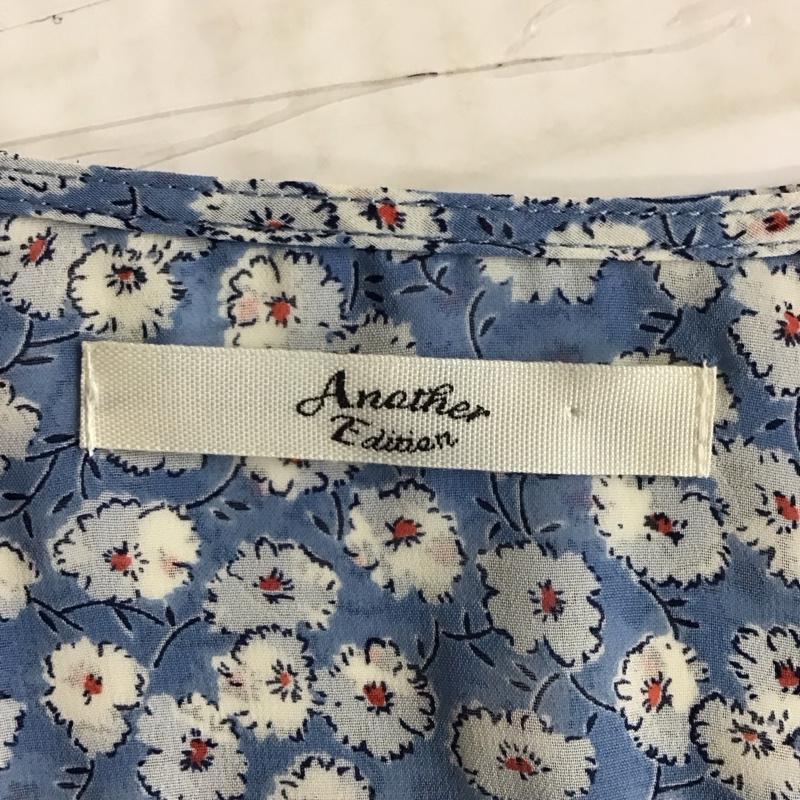 アナザーエディション Anather Edition ワンピース ロングスカート 半袖 Vネック 花柄 水色 / ライトブルー /  レディース USED 古着 中古 10116471