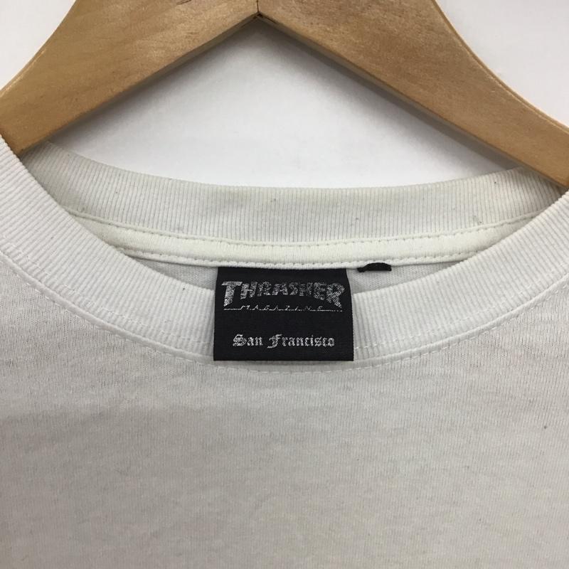 スラッシャー THRASHER カットソー 長袖 長袖カットソー プリントカットソー クルーネック M ロゴ、文字 白 / ホワイト /  メンズ USED 古着 中古 10146979