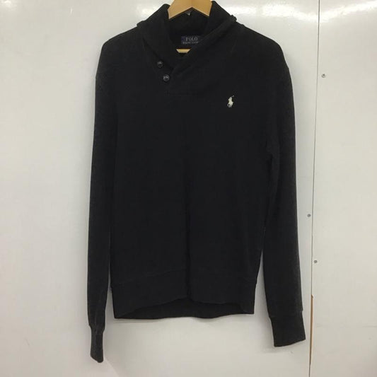 ポロラルフローレン POLO RALPH LAUREN トレーナー 長袖 長袖スウェット カラーネックカットソー トレーナー S ロゴ、文字 黒 / ブラック /  メンズ USED 古着 中古 10133499