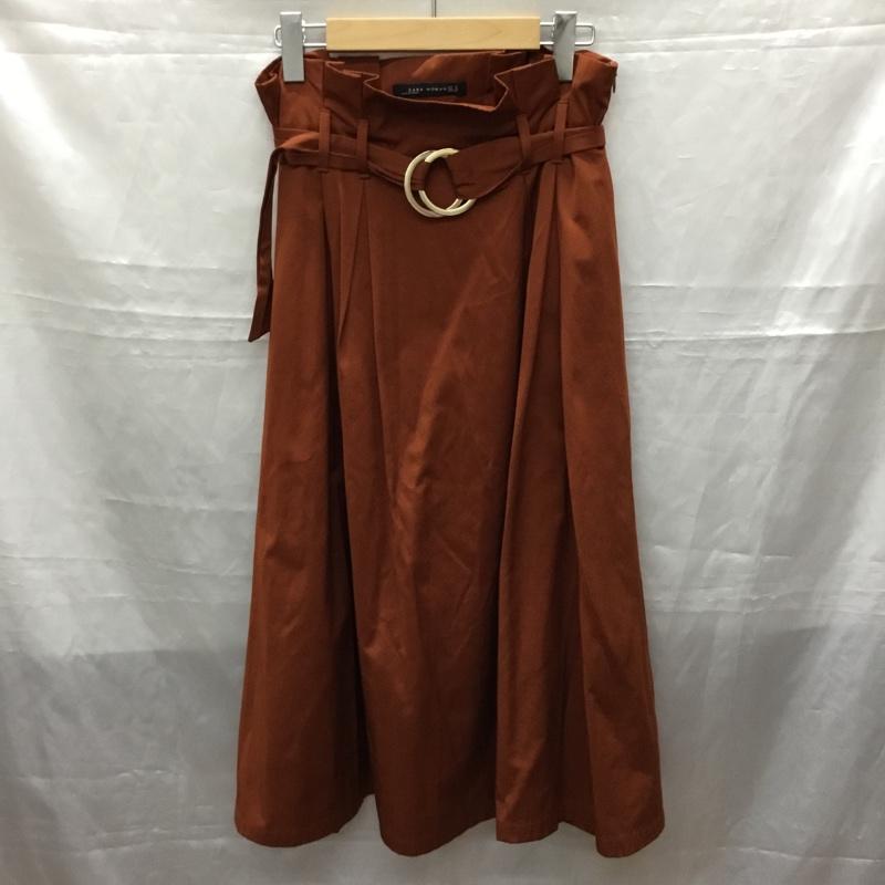 ザラウーマン ZARA WOMAN スカート ロングスカート ロングスカート フレアスカート カジュアルスカート S 無地 茶 / ブラウン /  レディース USED 古着 中古 10115801