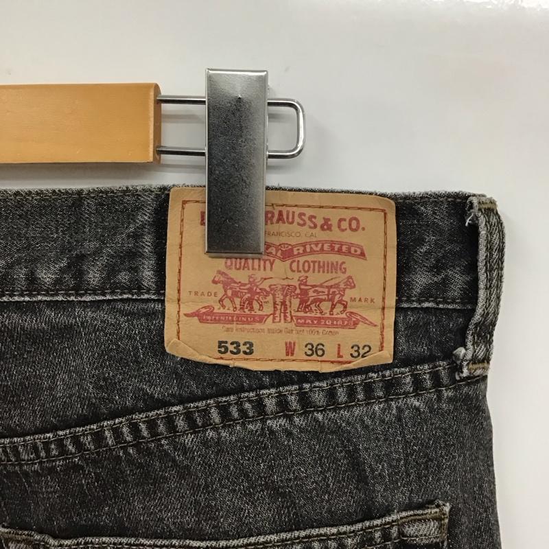 リーバイス Levi s パンツ デニム、ジーンズ 533 W36 L32 36インチ 無地 黒 / ブラック /  メンズ USED 古着 中古 10114336