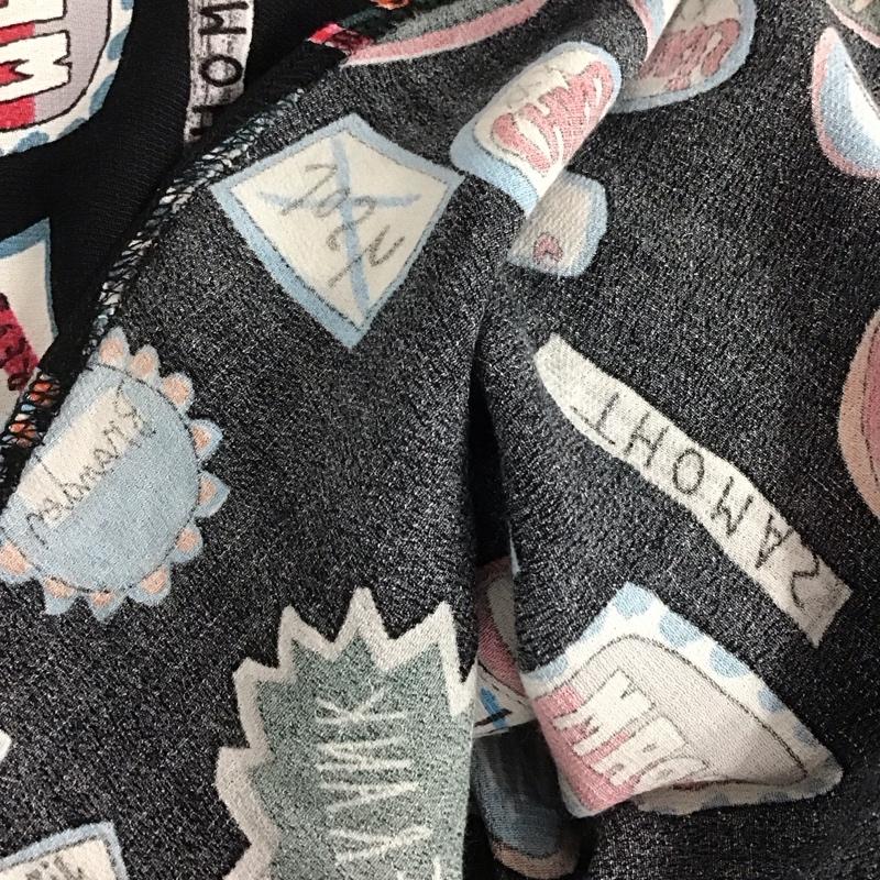 ザラ ZARA ワンピース ミニスカート M プリント 黒 / ブラック /  レディース USED 古着 中古 10142925