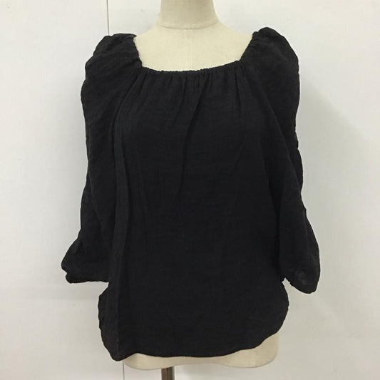 ローリーズファーム LOWRYS FARM カットソー 半袖 lf622080tk 半袖カットソー ワイドネックカットソー フレアカットソー FREE 無地 黒 / ブラック /  メンズ USED 古着 中古 10113046