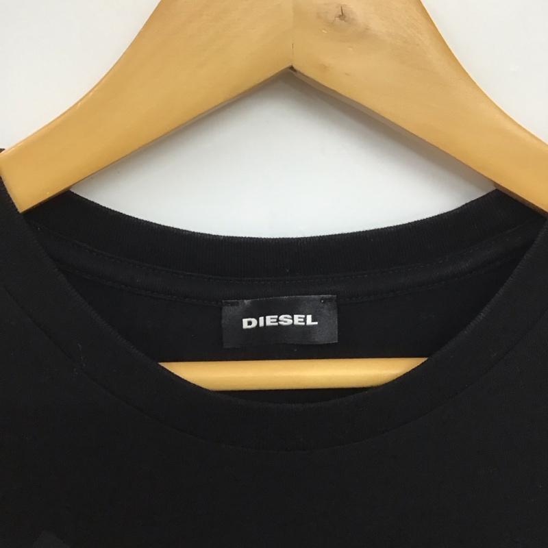 ディーゼル DIESEL Tシャツ 半袖 半袖カットソー プリントTシャツ クルーネックカットソー L ロゴ、文字 黒 / ブラック /  メンズ USED 古着 中古 10148987